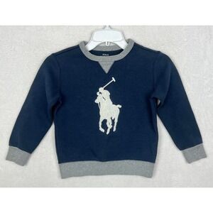 Polo Ralph Lauren Big Pony Sweater Kids Boys Size 6 Blue Performance Pullover